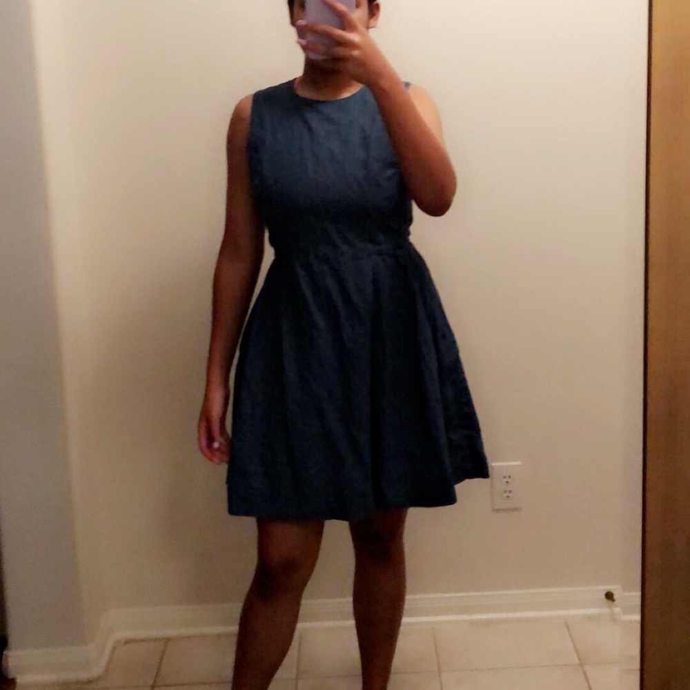 denim material dress